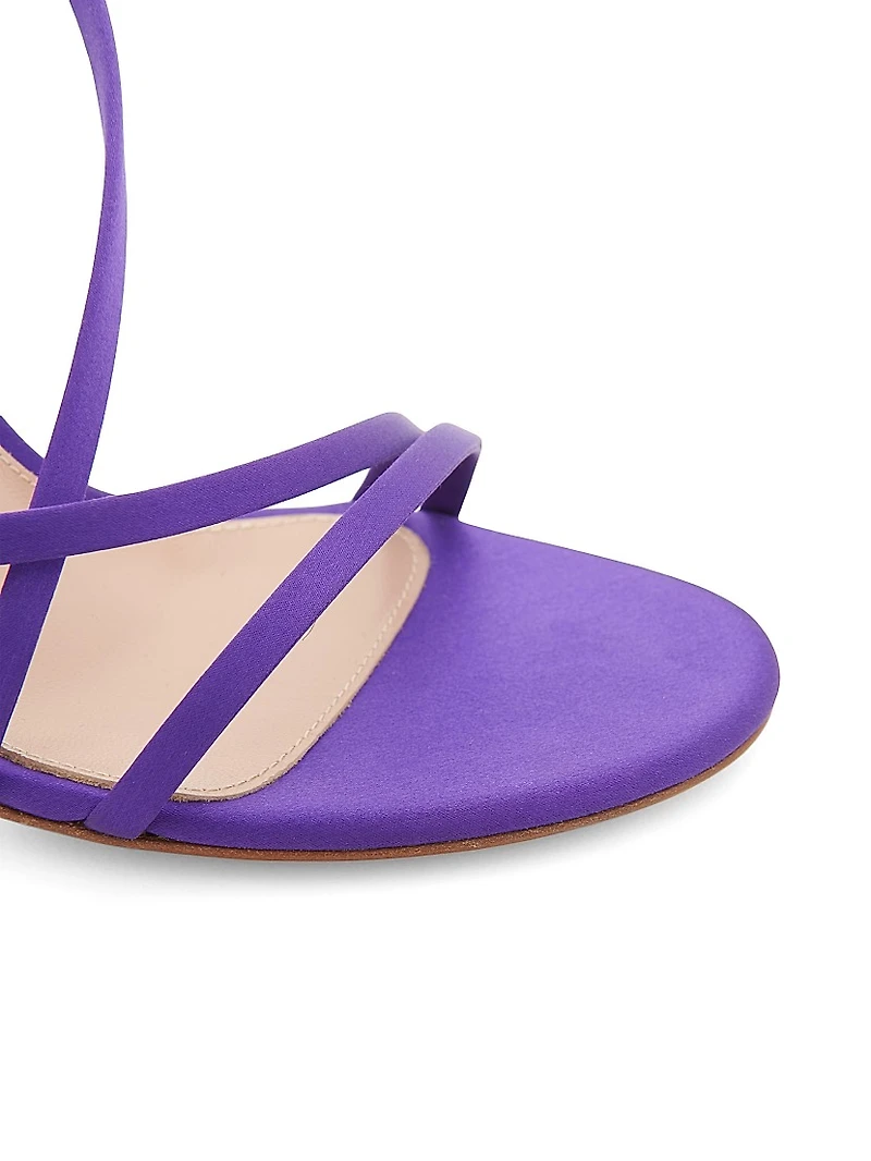105MM Crepe Satin Stiletto-Heel Sandals