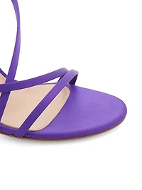 105MM Crepe Satin Stiletto-Heel Sandals