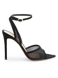 105MM Organza Suede Sandals