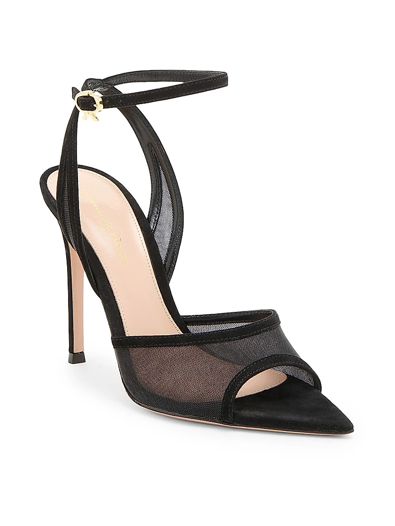 105MM Organza Suede Sandals