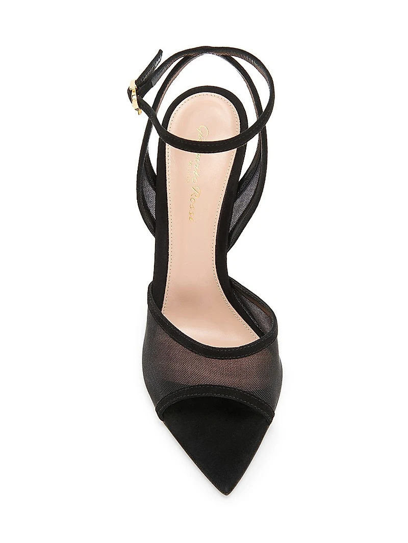 105MM Organza Suede Sandals