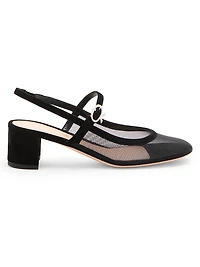 45MM Suede & Mesh Pumps