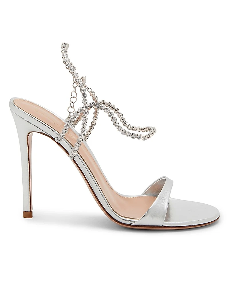 105MM Embellished Metallic Leather Sandals