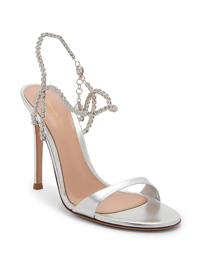 105MM Embellished Metallic Leather Sandals