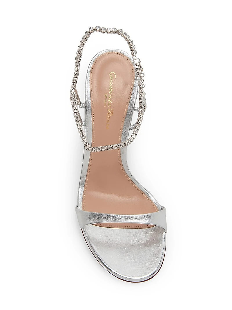 105MM Embellished Metallic Leather Sandals