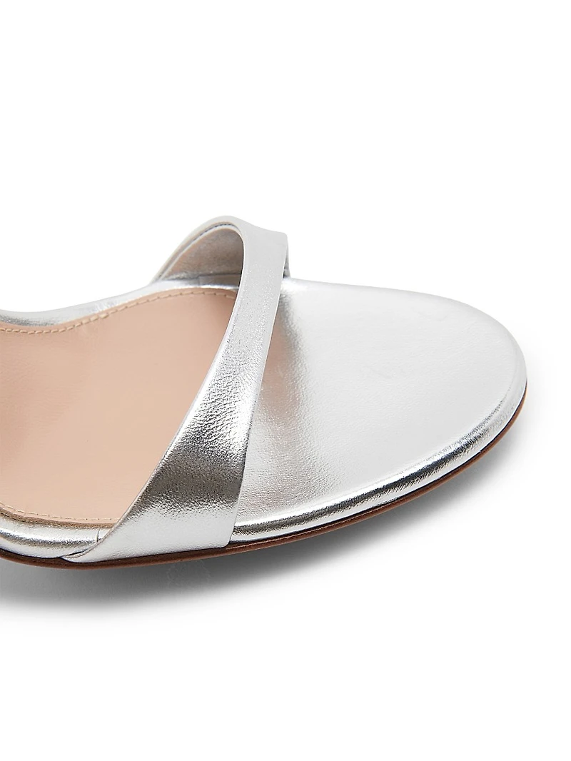 105MM Embellished Metallic Leather Sandals