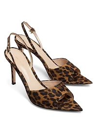 Camoscio 85MM Leopard-Print Suede Sandals