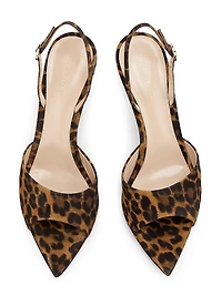 Camoscio 85MM Leopard-Print Suede Sandals