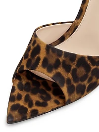 Camoscio 85MM Leopard-Print Suede Sandals