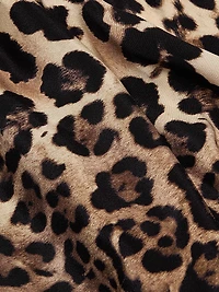Leopard Print Silk Bow-Strap Gown