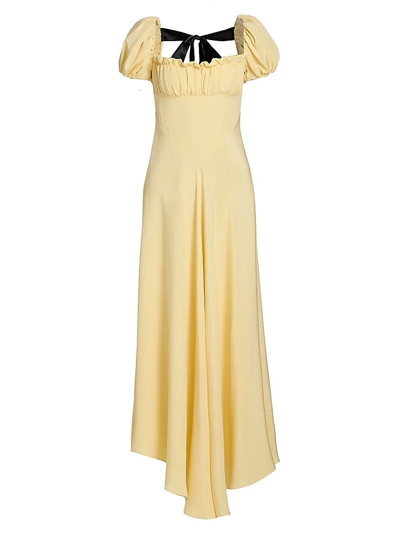 Silk Back Bow Midi-Dress