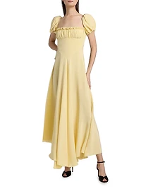 Silk Back Bow Midi-Dress