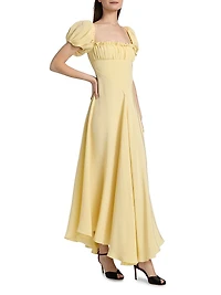 Silk Back Bow Midi-Dress