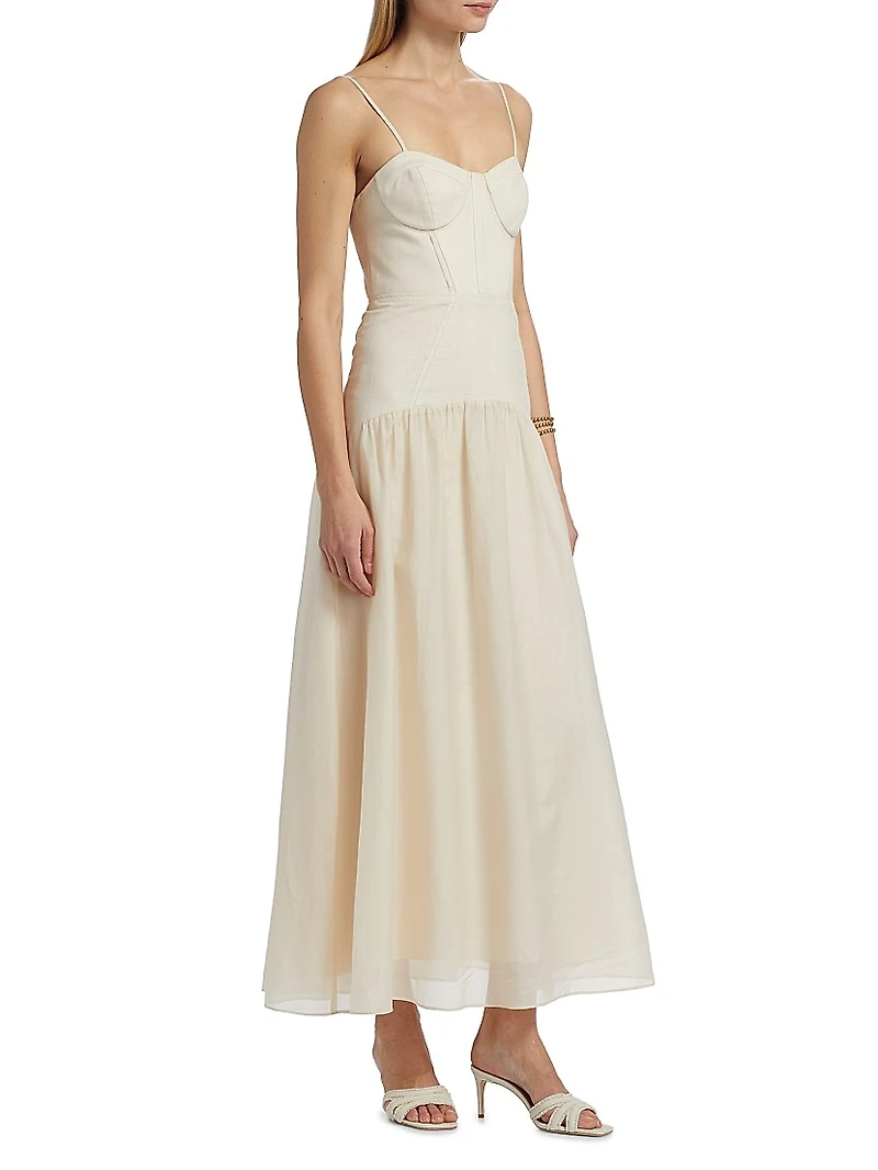 Palermo Linen Corset Maxi Dress