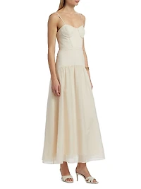 Palermo Linen Corset Maxi Dress