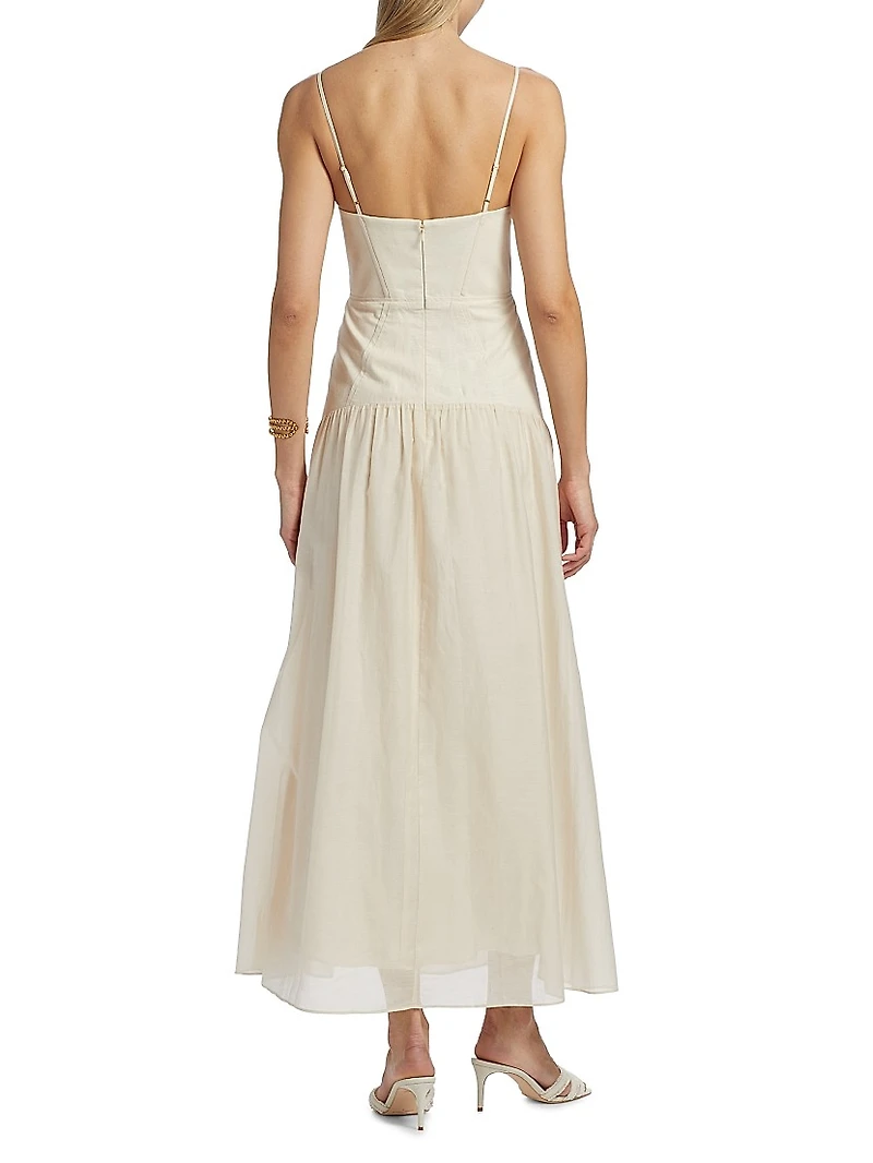 Palermo Linen Corset Maxi Dress