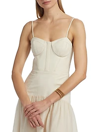 Palermo Linen Corset Maxi Dress