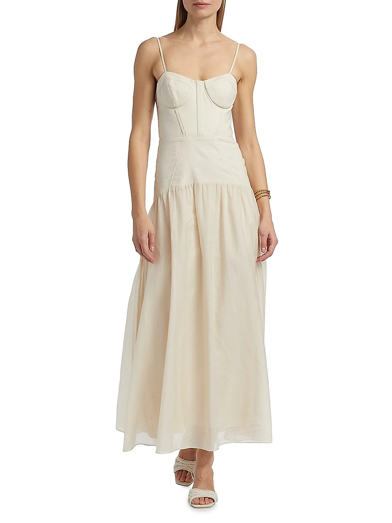 Palermo Linen Corset Maxi Dress
