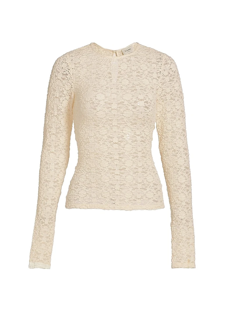 Meli Stretch Lace Long-Sleeve Top