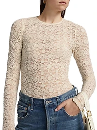 Meli Stretch Lace Long-Sleeve Top