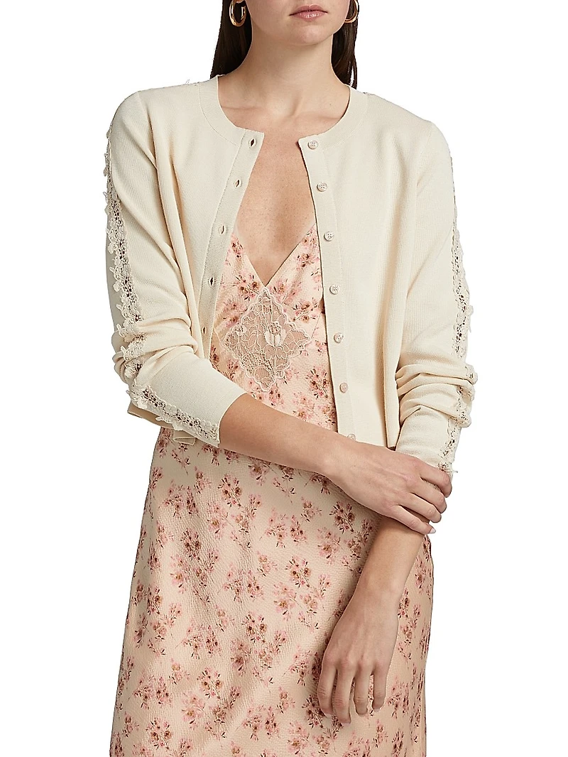 Garcia Lace-Trim Cardigan
