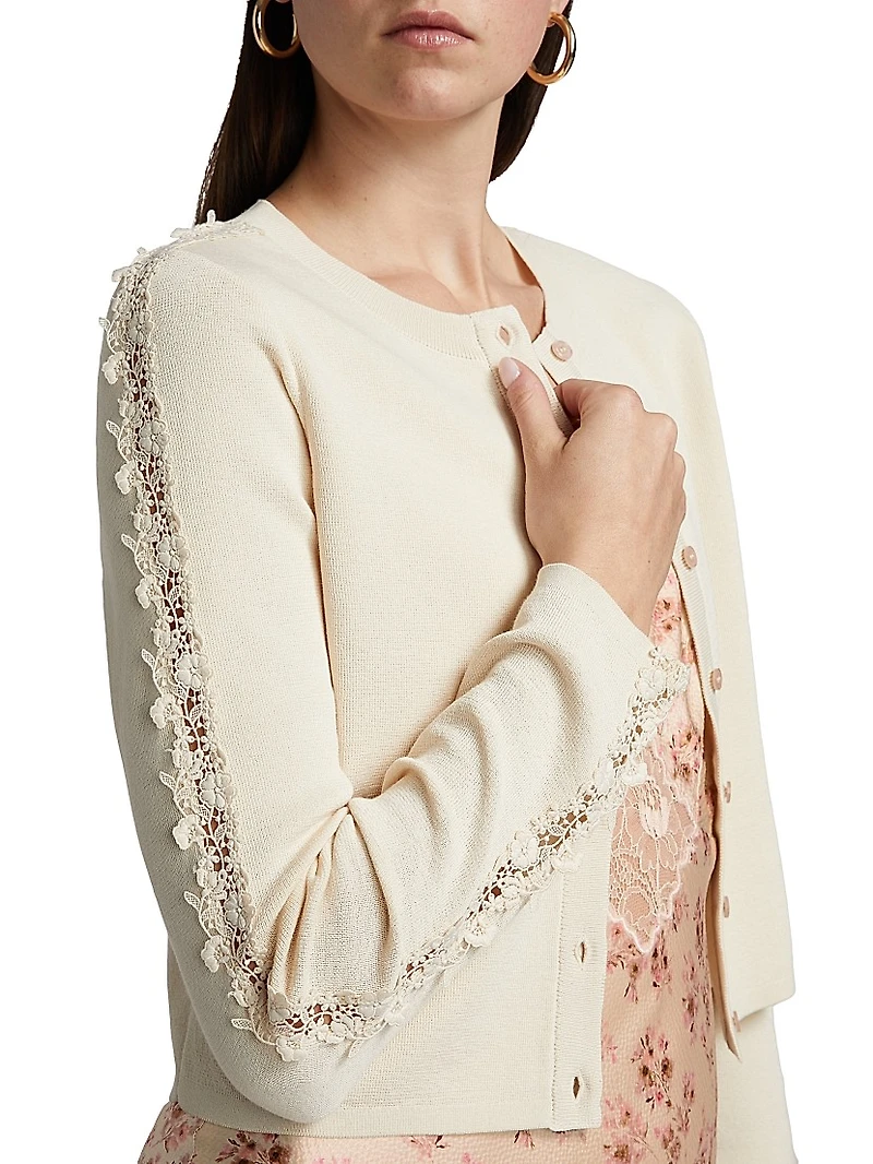Garcia Lace-Trim Cardigan