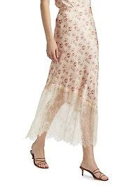 Florian Hammered Silk Slip Skirt