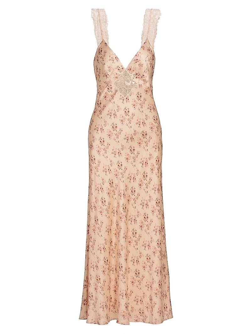 Rika Floral Slik Slip Dress