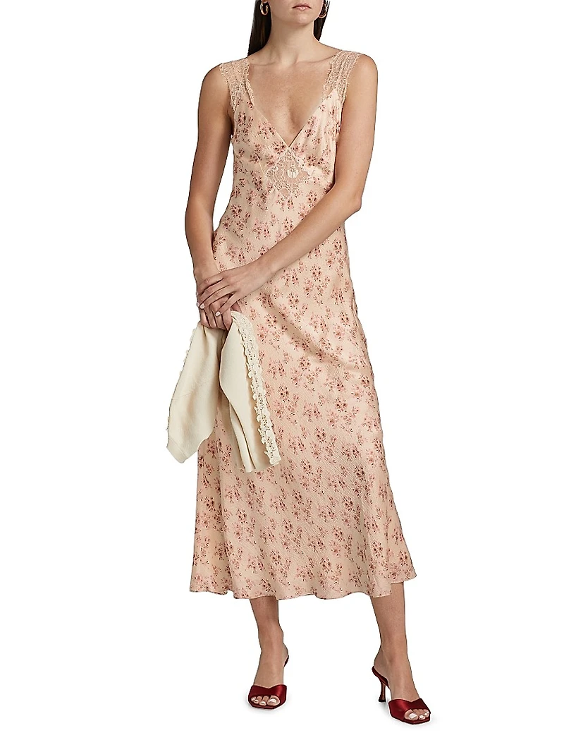 Rika Floral Slik Slip Dress