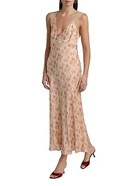 Rika Floral Slik Slip Dress