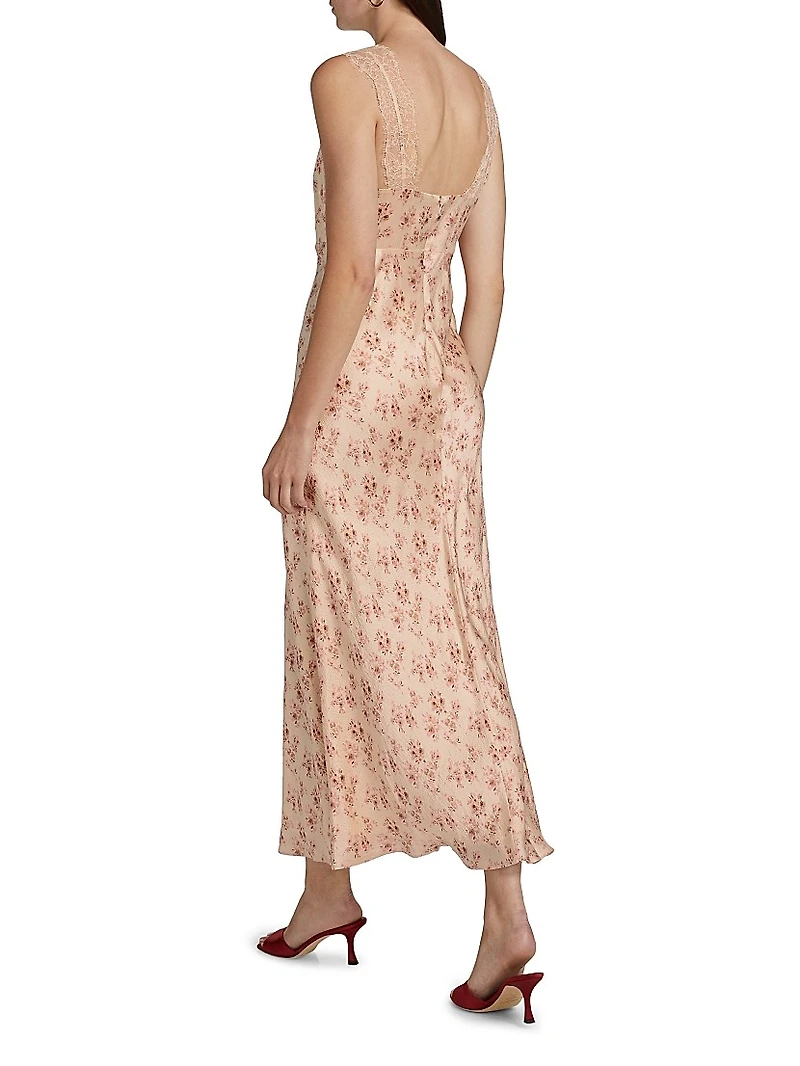 Rika Floral Slik Slip Dress