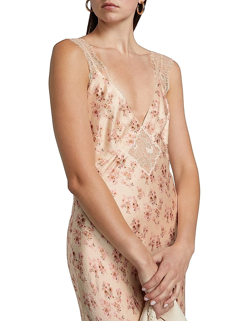 Rika Floral Slik Slip Dress