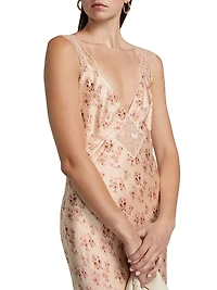 Rika Floral Slik Slip Dress