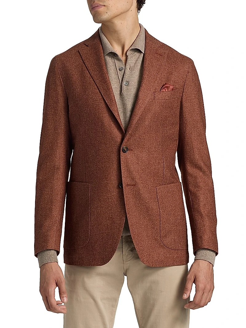 COLLECTION Melange Wool-Blend Flannel Jacket