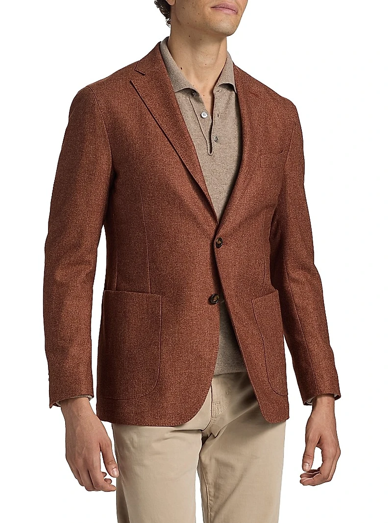 COLLECTION Melange Wool-Blend Flannel Jacket