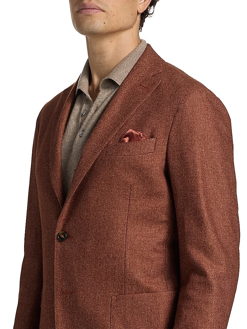 COLLECTION Melange Wool-Blend Flannel Jacket