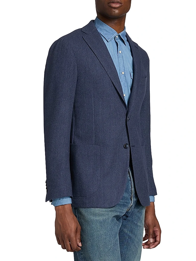 Herringbone Wool-Blend Sport Coat