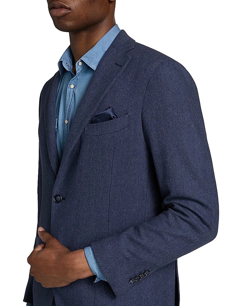 Herringbone Wool-Blend Sport Coat