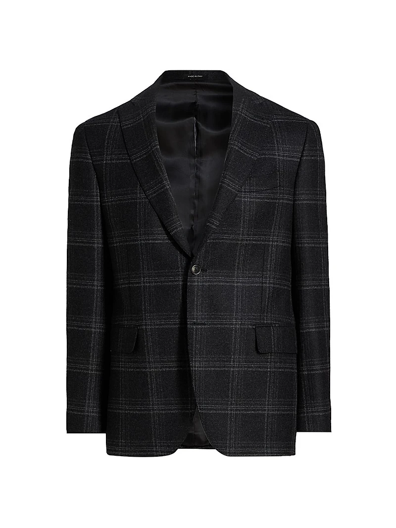 COLLECTION Plaid Wool-Blend Blazer