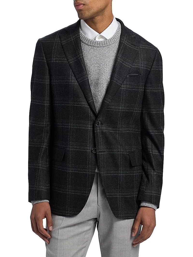 COLLECTION Plaid Wool-Blend Blazer