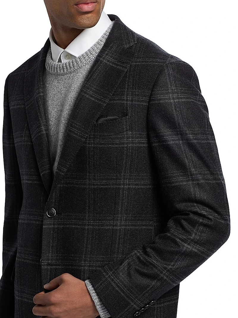 COLLECTION Plaid Wool-Blend Blazer
