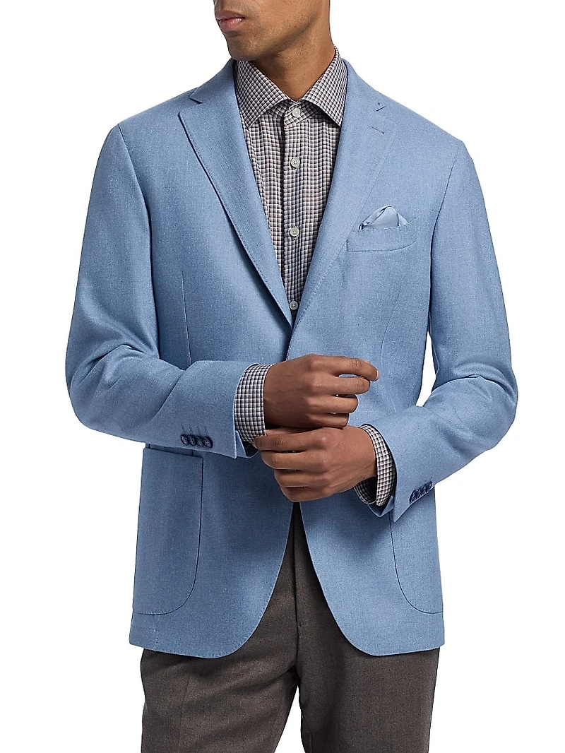 Wool-Cotton Single-Breasted Sport Coat