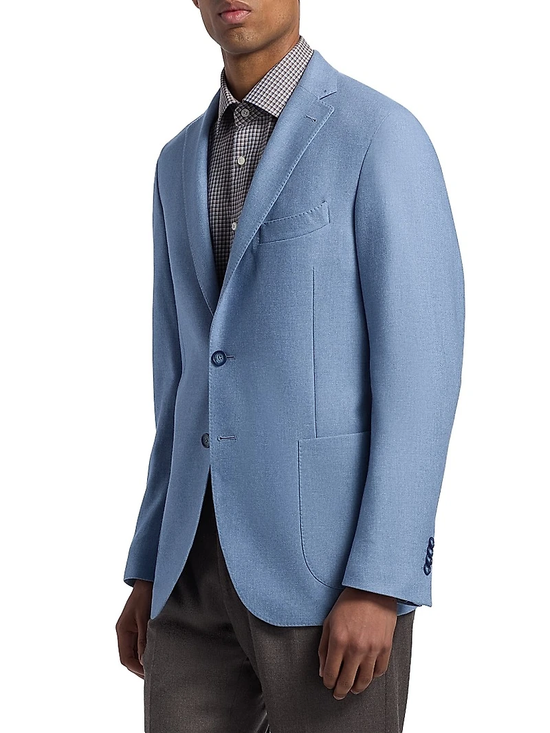 Wool-Cotton Single-Breasted Sport Coat