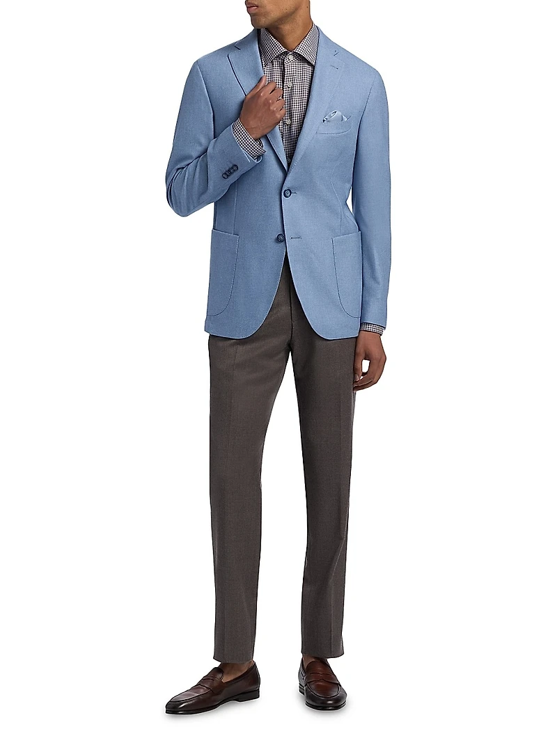 Wool-Cotton Single-Breasted Sport Coat