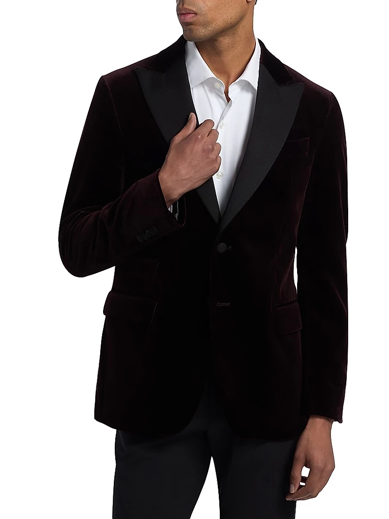 COLLECTION Velvet Formal Peak Lapel Jacket