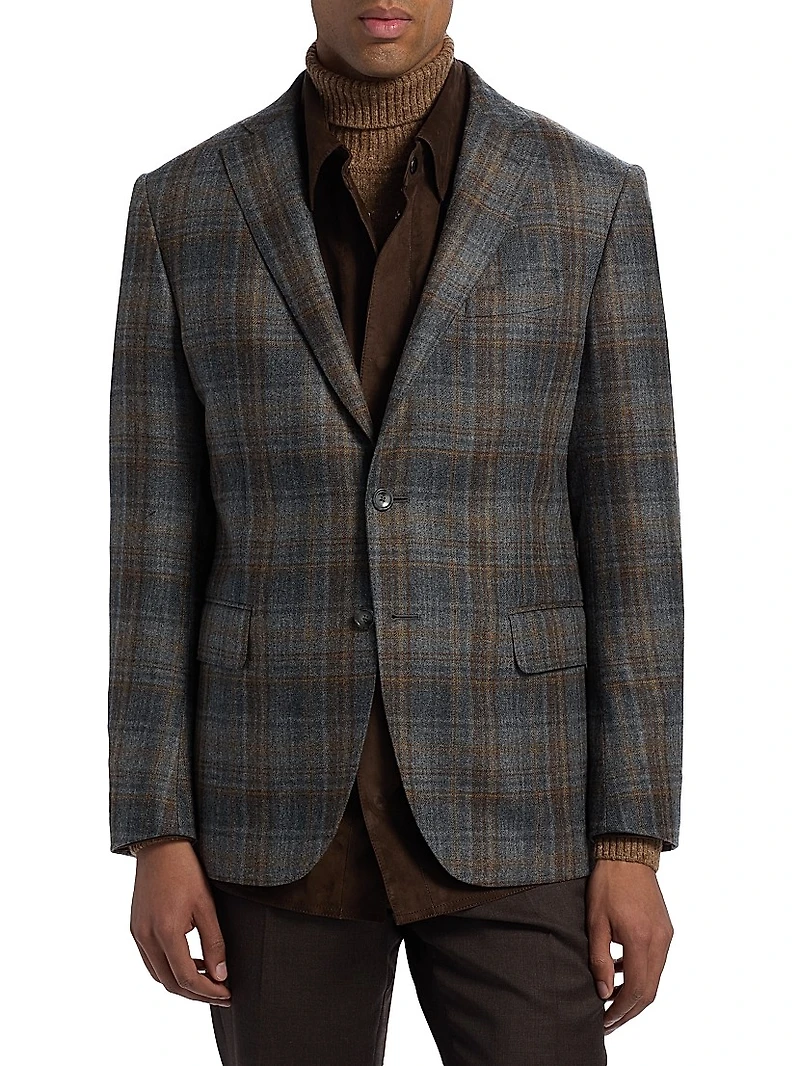 COLLECTION Plaid Wool Sport Coat