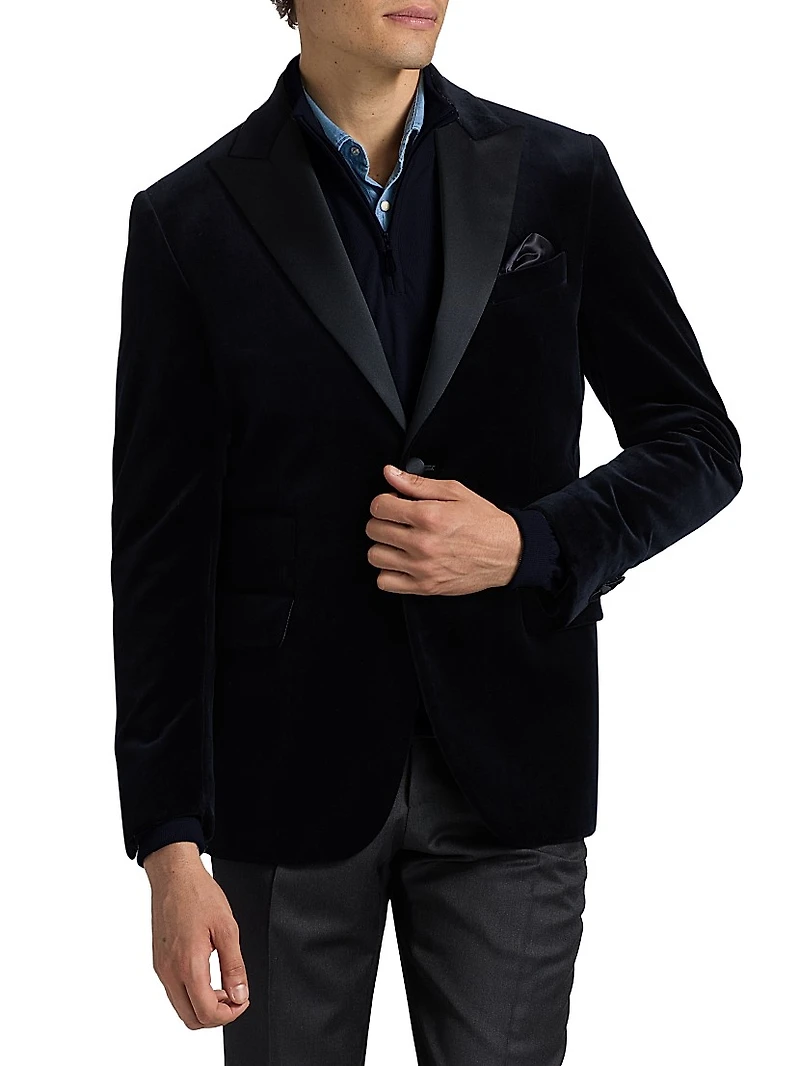 COLLECTION Velvet Formal Peak Lapel Jacket