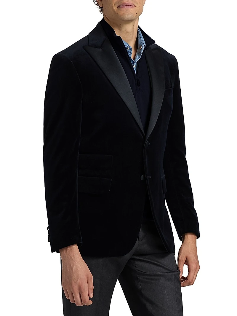 COLLECTION Velvet Formal Peak Lapel Jacket
