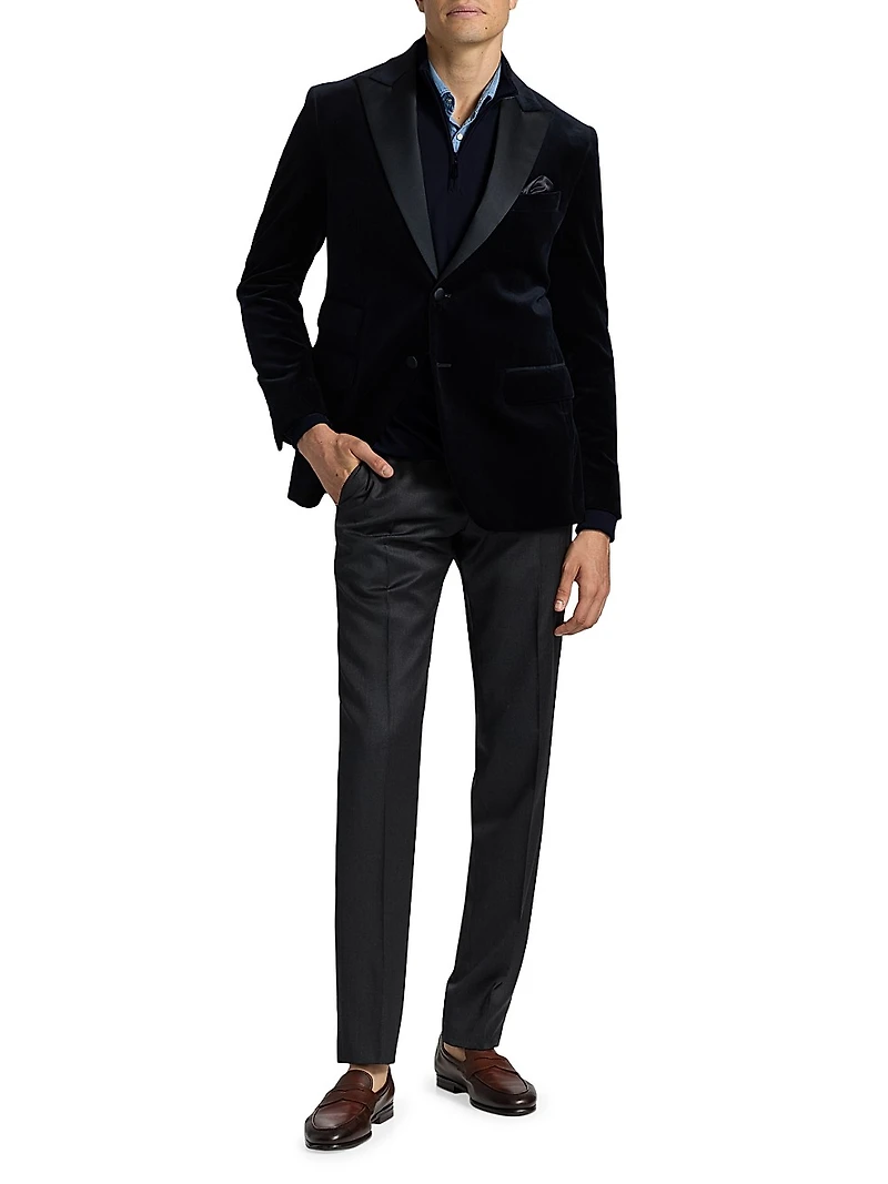 COLLECTION Velvet Formal Peak Lapel Jacket