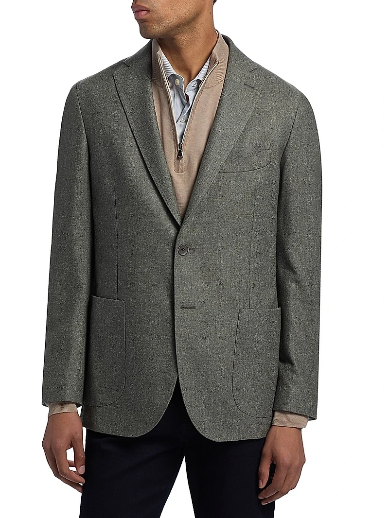 Wool, Cotton & Cashmere Single-Breasted Sport Coat